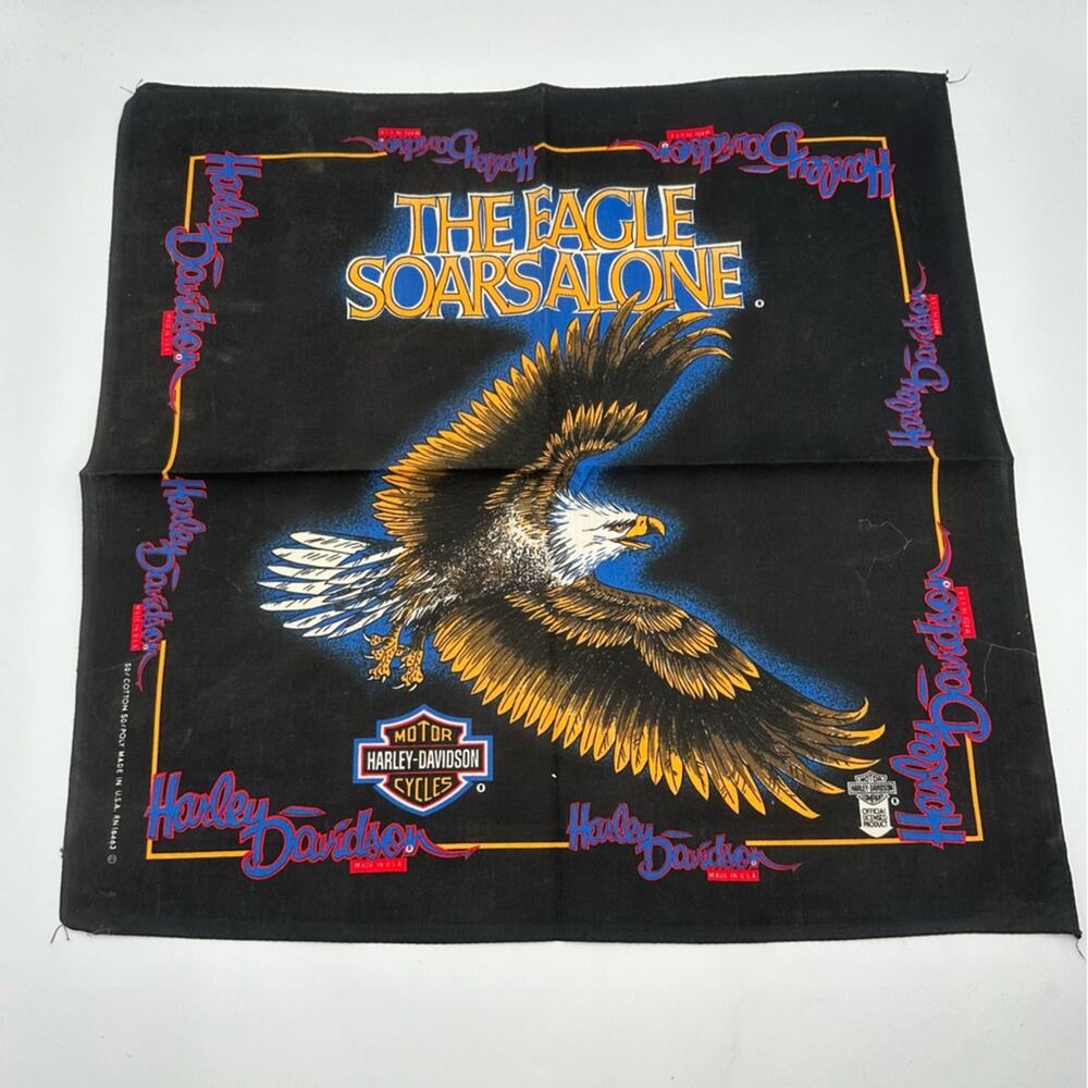 HARLEY DAVIDSON collectible square scarf/vandana multicolor cotton